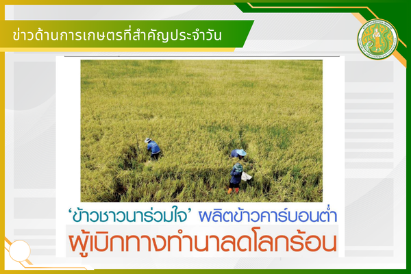 สรุปข่าวด้านการเกษตรที่สำคัญประจำวันที่