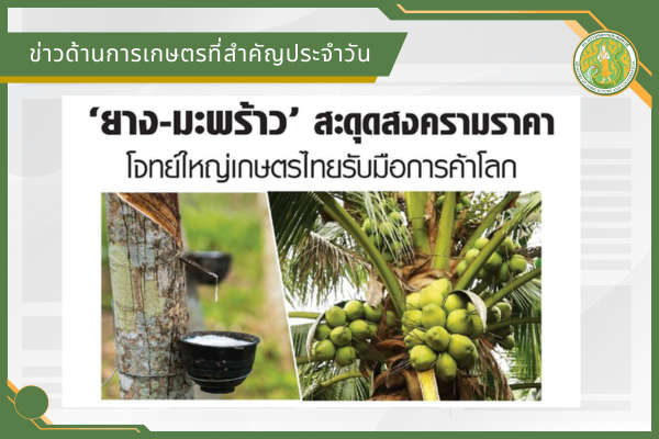 สรุปข่าวด้านการเกษตรที่สำคัญประจำวันที่ 1 กรกฎาคม 2569