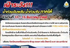กรมชลฯสั่งเฝ้าระวังและเตรียมเครื่องจักรรับมือฝนหนักภาคใต้